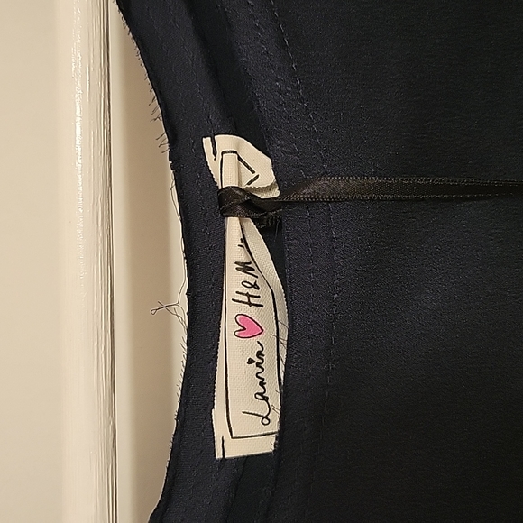 NWT Lanvin for H&M | Blue Silk Cocktail Dress | Size 4 - Picture 3 of 6